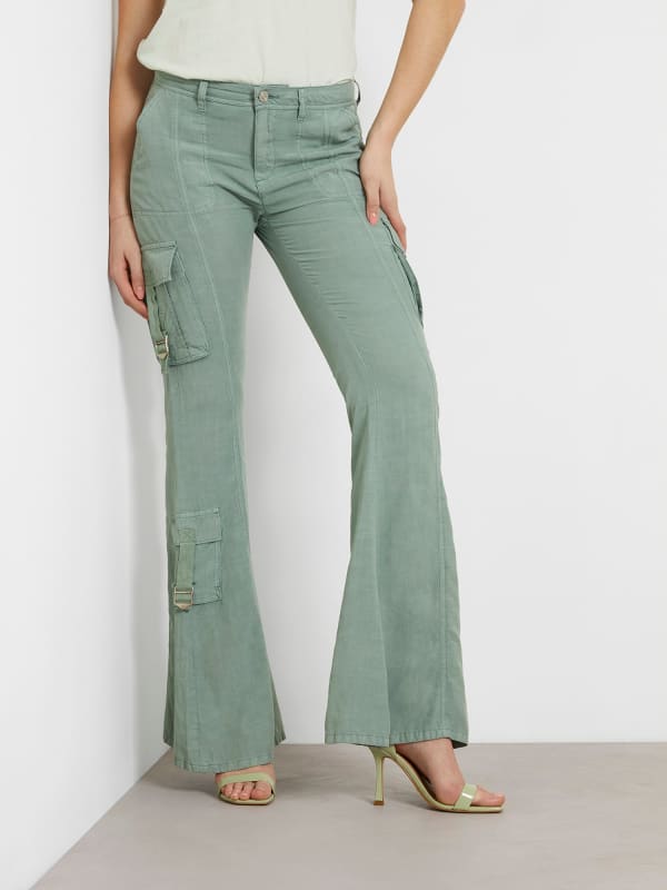 Bukser og jeans GUESS Mid Rise Cargo Pant Grå | W4GA88WG8N0, 0