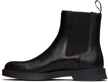 Tøj BOSS Leather Chelsea Boots with Stacked Logo Sort | 50548489, 3