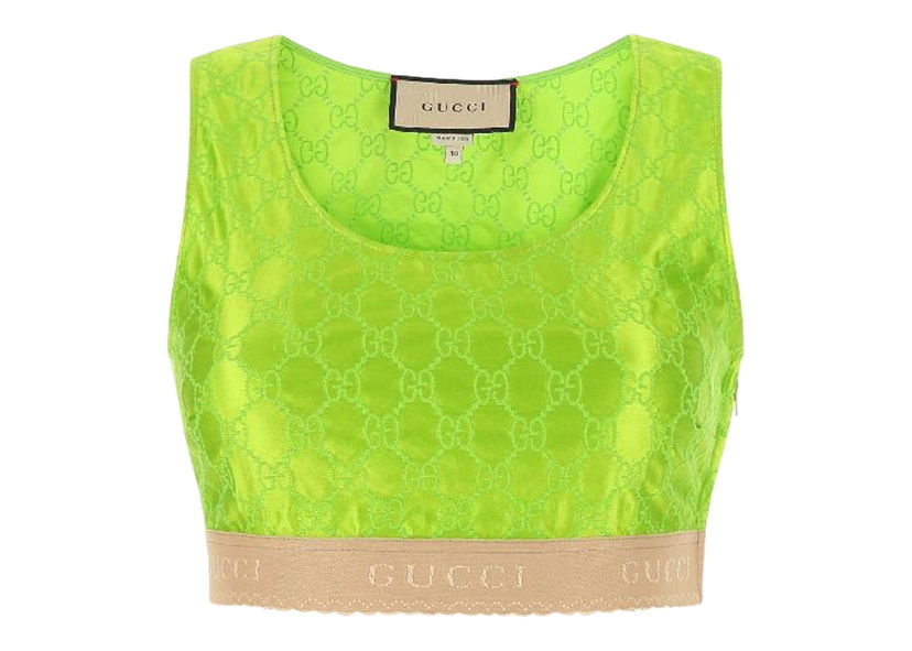 Vest Gucci GG Embroidered Silk Vest Green Grøn | 704231ZAIDC3652