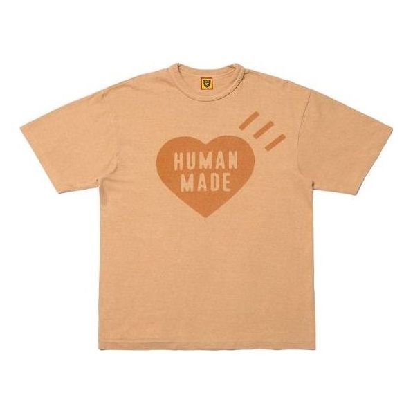 T-shirt Human Made Plant Dyed T-Shirt With Heart Logo Beige | HM25CS055, 0