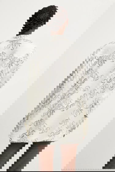 Skjorte Anine Bing Anine Bing Avalon Relaxed Silk Shirt Hvid | A.07.10545, 2