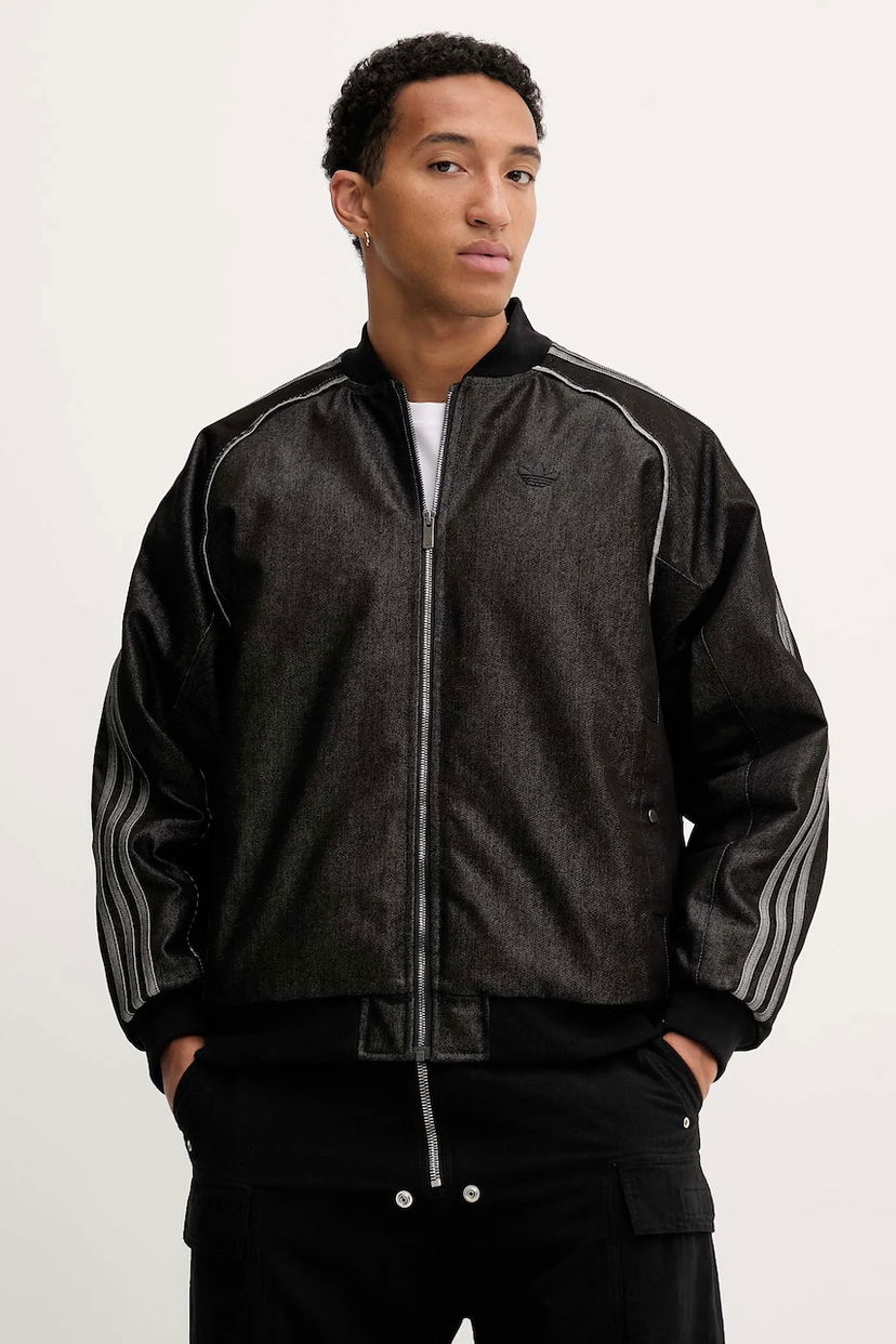 Bomberjakke adidas Originals adidas Originals Denim Bomber Jacket Oversize Sort | JY2796