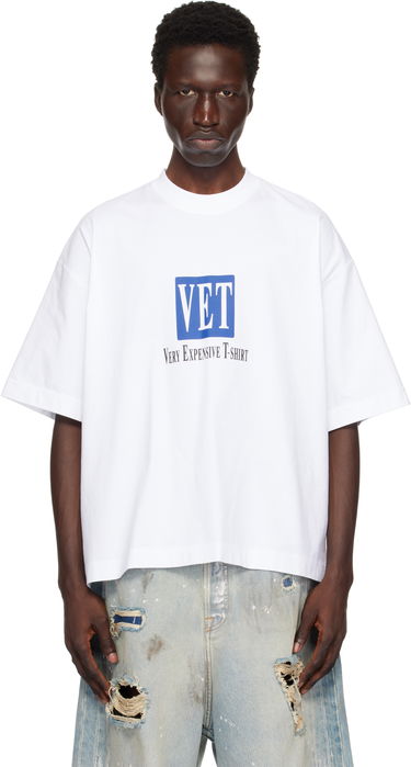 T-shirt VETEMENTS 'VET' Cropped Boxy T-Shirt Hvid | UA66TR685W, 0