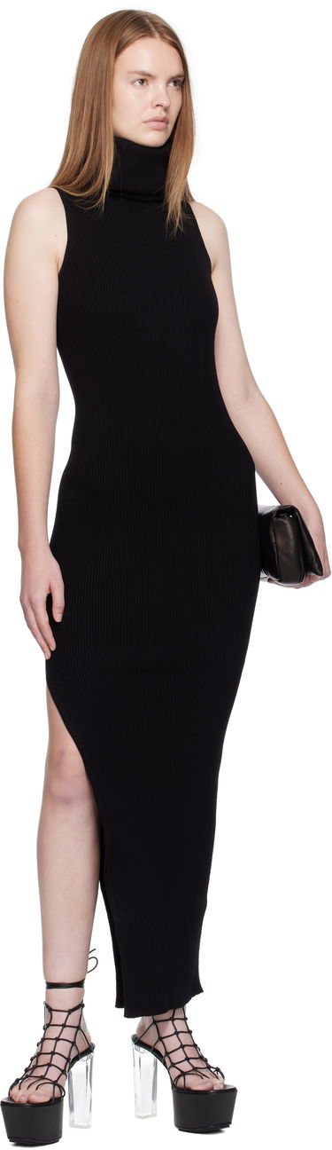 Kjole Rick Owens Concordians Ribbed Tube Maxi Dress Sort | RP02E4661 RIBVI, 3