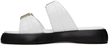 Sneakers og sko BY FAR Wyatt Leather Platform Sandals Hvid | 23SSWYSWHMCRN, 2