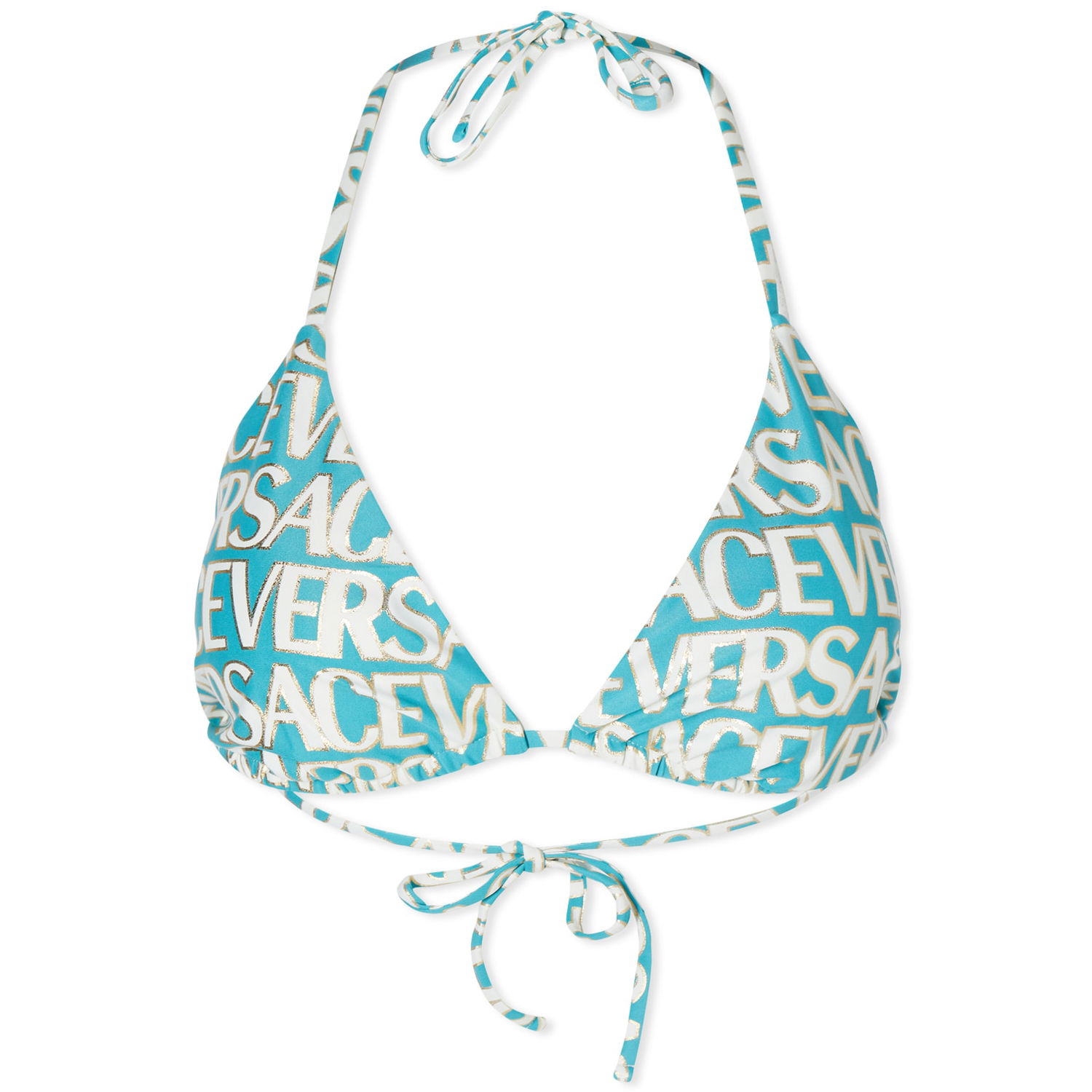 Badetøj Versace All Over Logo Triangle Bikini Top Flerfarvet | 1001406-1A08162-5V550, 0