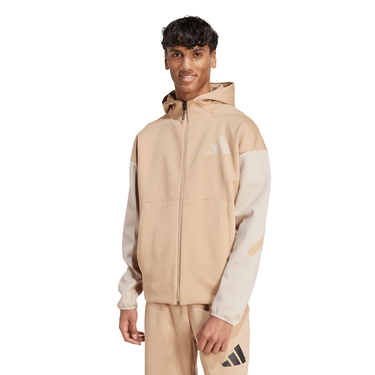Sweatshirt adidas Originals Z.N.E. Full-Zip Hoodie Beige | JY4833, 0