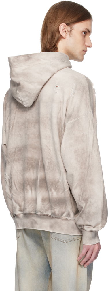 Sweatshirt Feng Chen Wang Feng Chen Wang Sandwashed Ripped Hoodie Beige | FUS19HD03, 2