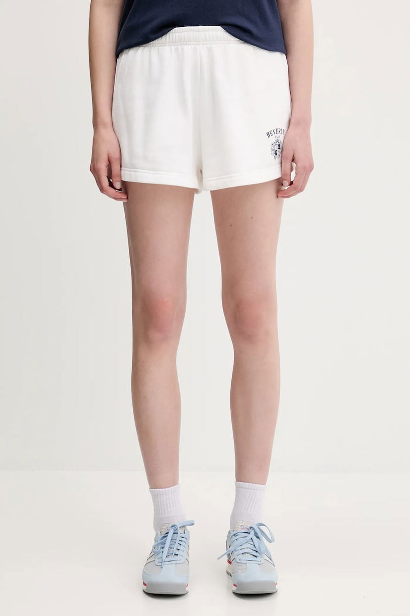 Shorts Sporty & Rich Sporty & Rich Bh Crest Soft Disco High Waist Shorts Hvid | SH052626256WH01
