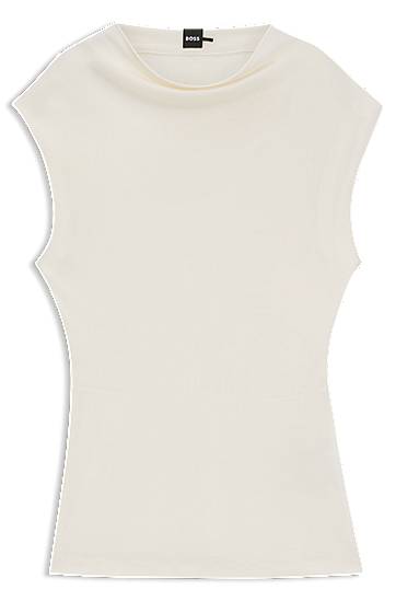 Tanktop BOSS BOSS Matte High-Neck Sleeveless Top Hvid | 50541896