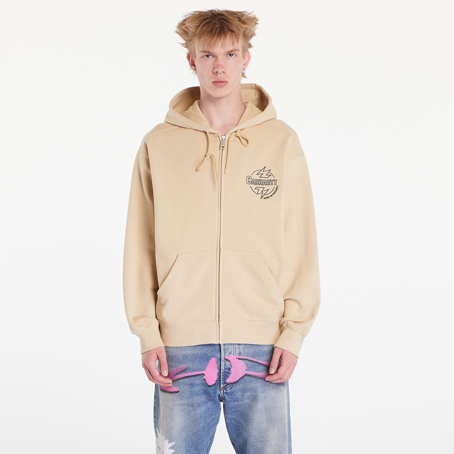 Sweatshirt Carhartt WIP Ablaze Hoodie UNISEX Cornsilk/ Air Force Blue Beige | I033623.2AR.XX, 0