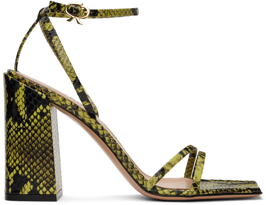 Tilbehør Gianvito Rossi Gianvito Rossi Snakeskin Heeled Sandals Grøn | G32336.95RIC.BON, 0