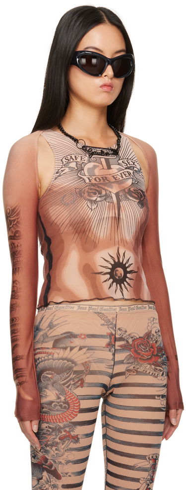 Sweater Jean Paul Gaultier Graphic Long Sleeve Top Brun | 23/15-F-TO105-J527-25, 1