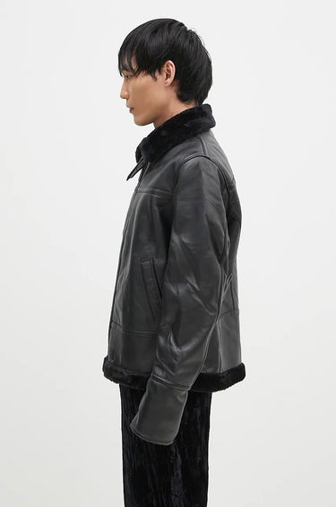 Bomberjakke Alpha Industries B3 Leather Bomber Jacket Sort | 148114, 1