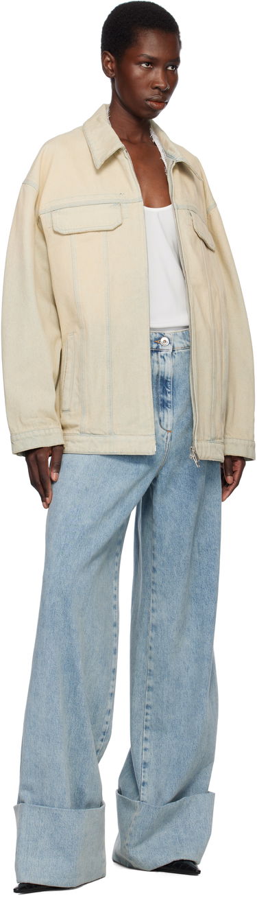 Jakke Stella McCartney Stella McCartney Sand Overdyed Denim Jacket Beige | 6D03853SQH18, 3