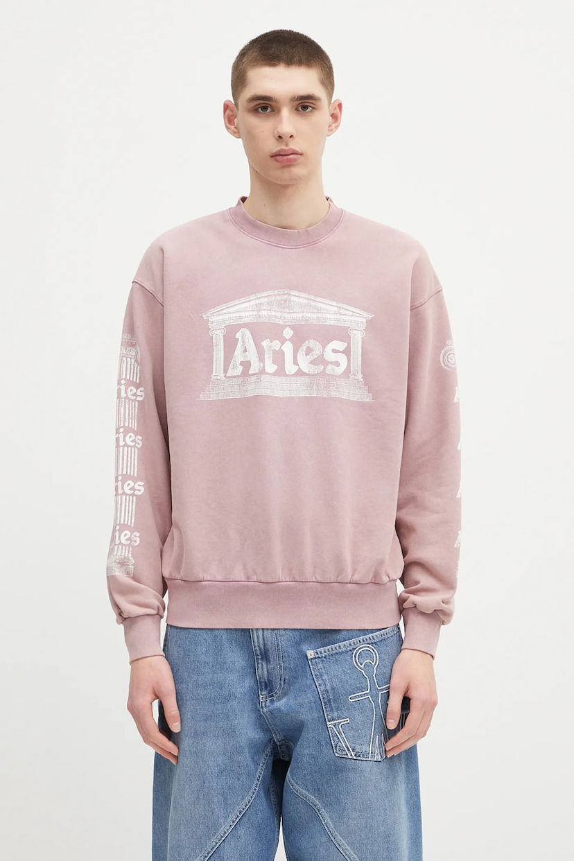 Sweatshirt Aries Aries Aged Ancient Column Graphic Sweatshirt Lyserød | AR2003303