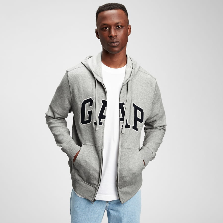 Sweatshirt GAP Arch FZ Hoodie Grå | 490384-03, 0