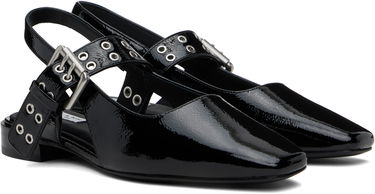 Kjole rag & bone rag & bone Astra Leather Slingback Ballerina Flats Sort | WFF24FF000PA0, 3