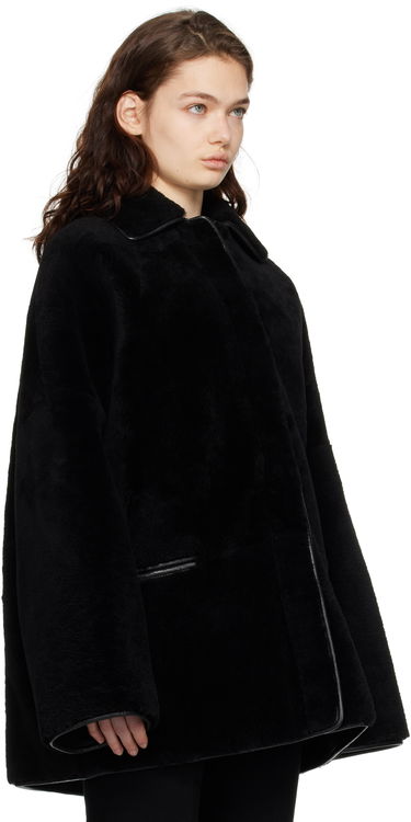 Frakker TOTEME TOTEME Teddy Overshirt Shearling Jacket Sort | 244-WRO0135-LE0080, 1