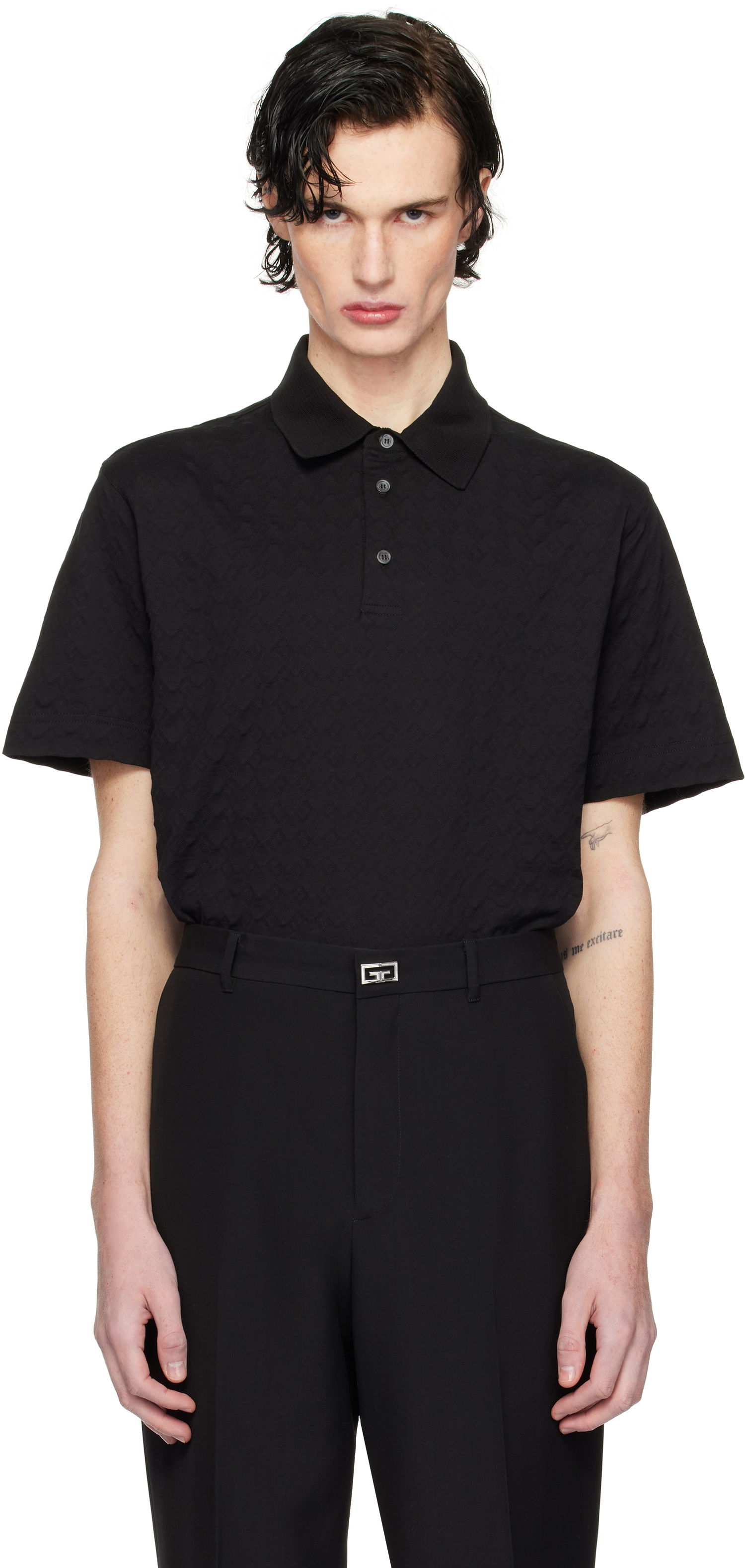 Polo skjorte Givenchy Classic Fit Embroidered Polo Sort | BM71KR3YPA001, 0