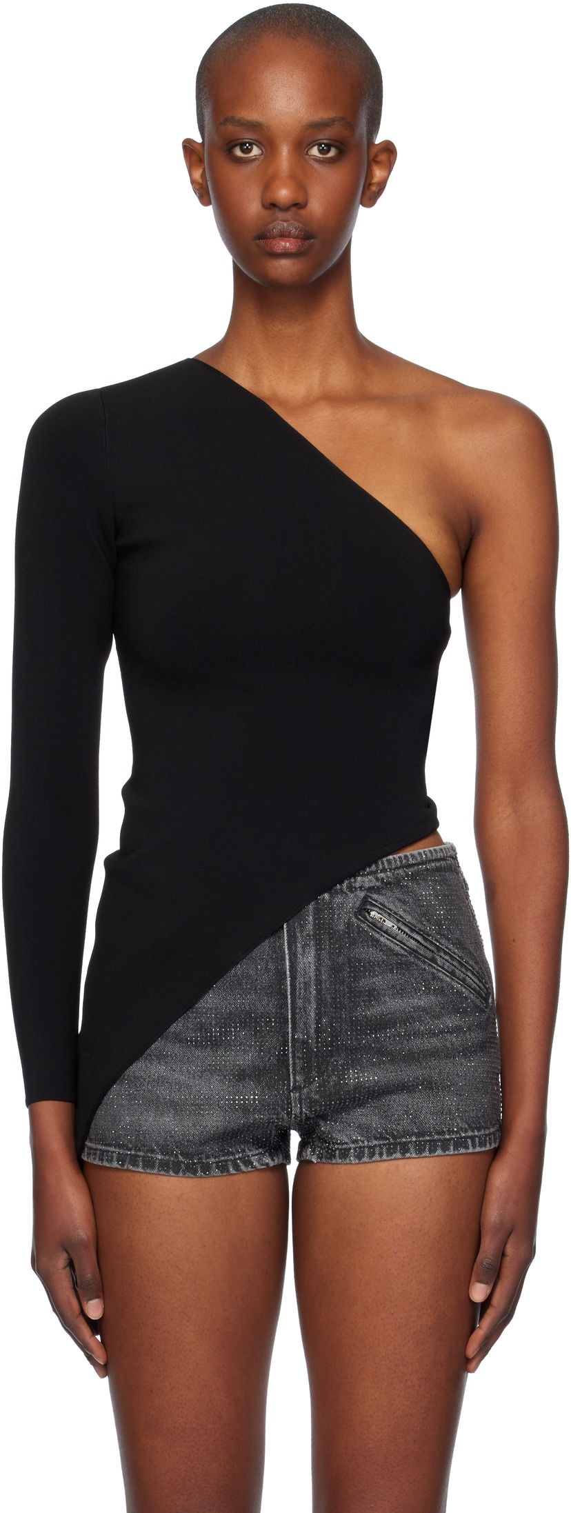 Tanktop Alexander Wang Alexander Wang Asymmetric Long Sleeve Top Sort | 1KC4241037