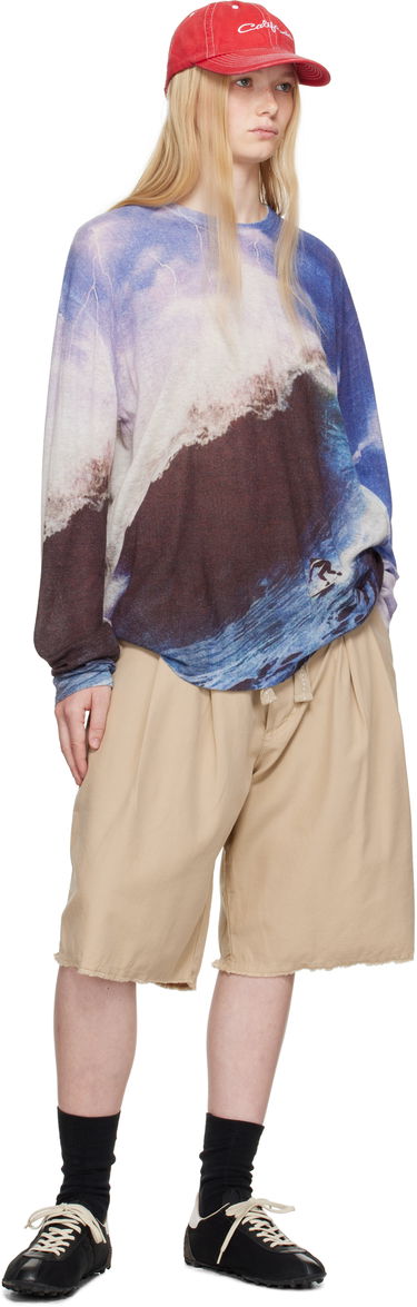 Sweater ERL ERL Wave Print Knit Sweater Blå | ERL10N013, 3