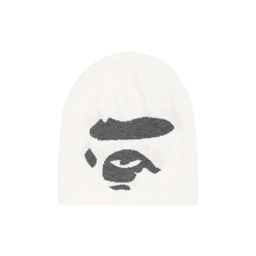 Beanie BAPE Ape Face Knit Beanie Hvid | 1G80 180 015 WHITE, 0