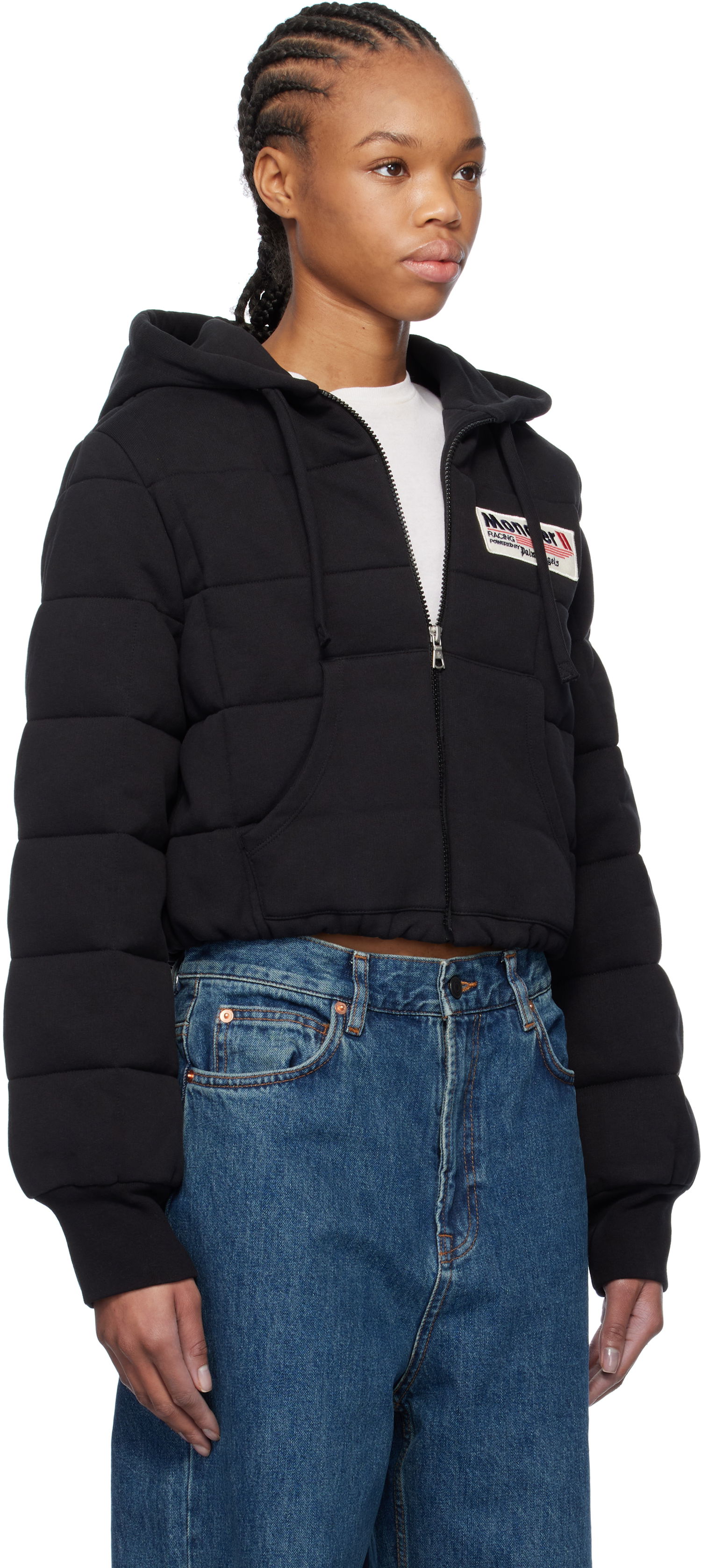 Sweatshirt Moncler Moncler Genius x Palm Angels Zip-Up Down Hoodie Sort | J209L8G00007899V4, 1