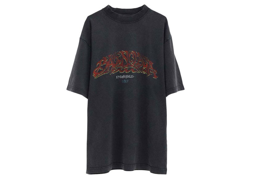 T-shirt Balenciaga Medium Fit T-shirt Sort | 764235 TPVM8