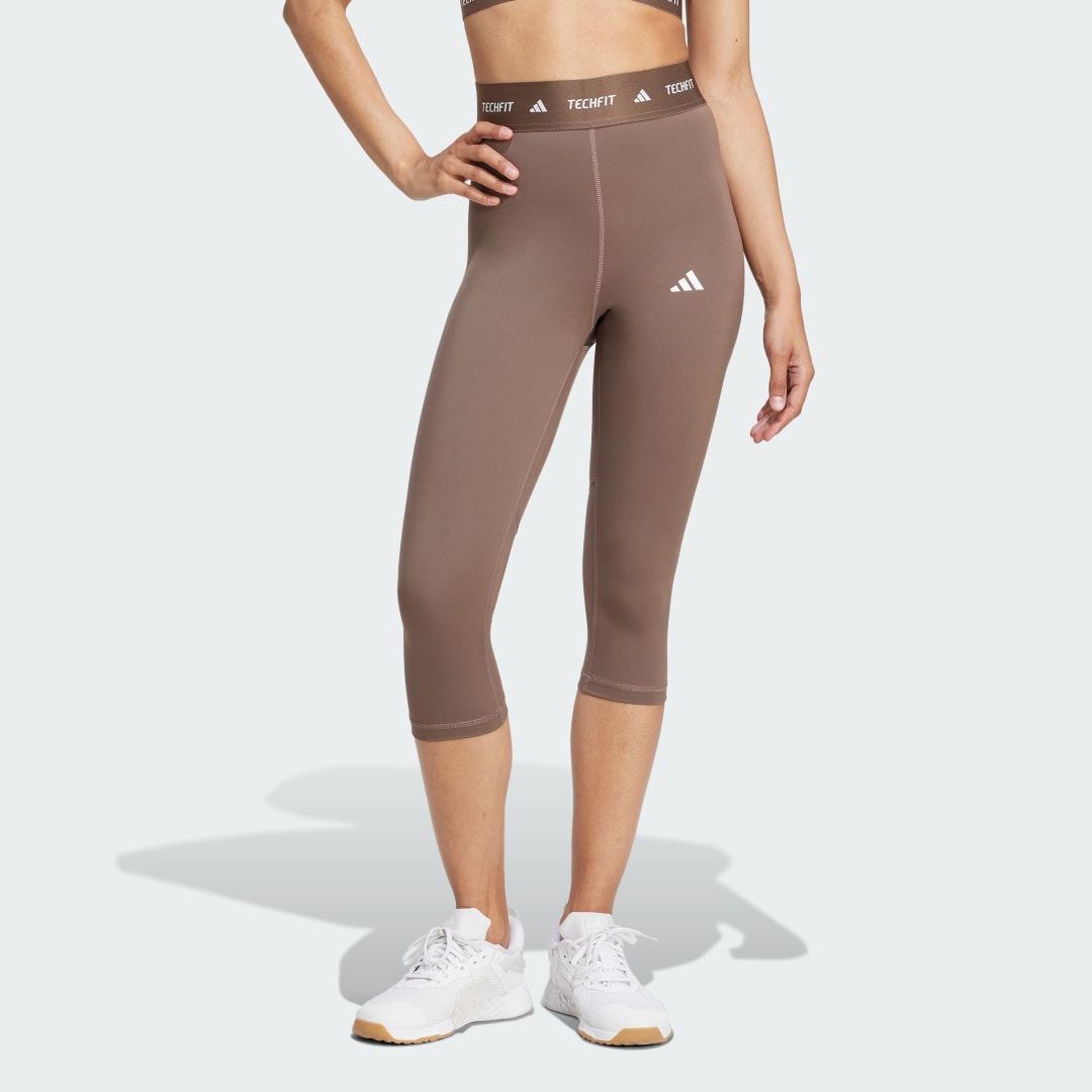 Leggings adidas Performance TECHFIT Capri Leggings Brun | JW7569, 0
