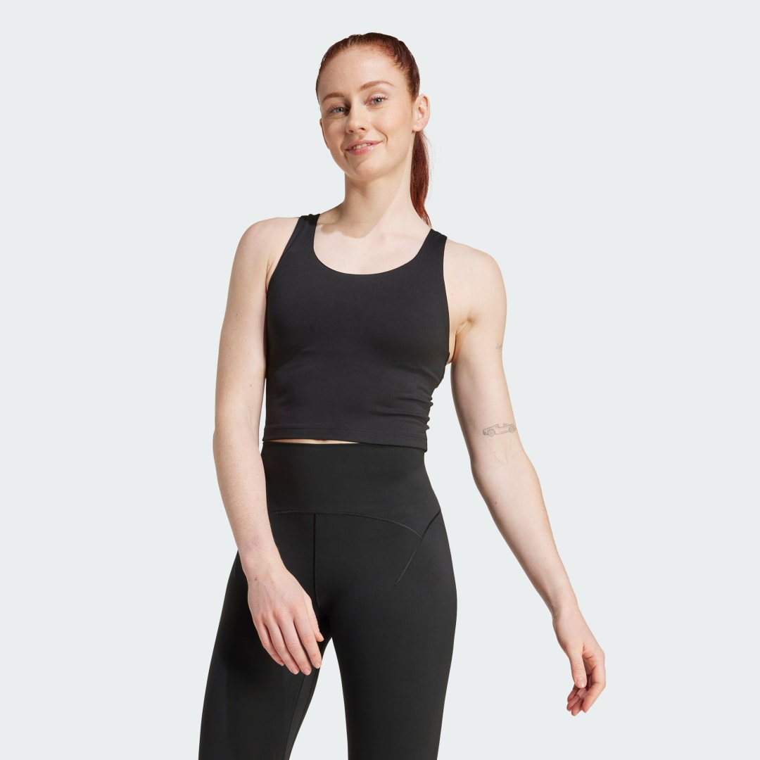 Tanktop adidas Performance All Me Medium Support Tank Top Sort | JL5523, 0