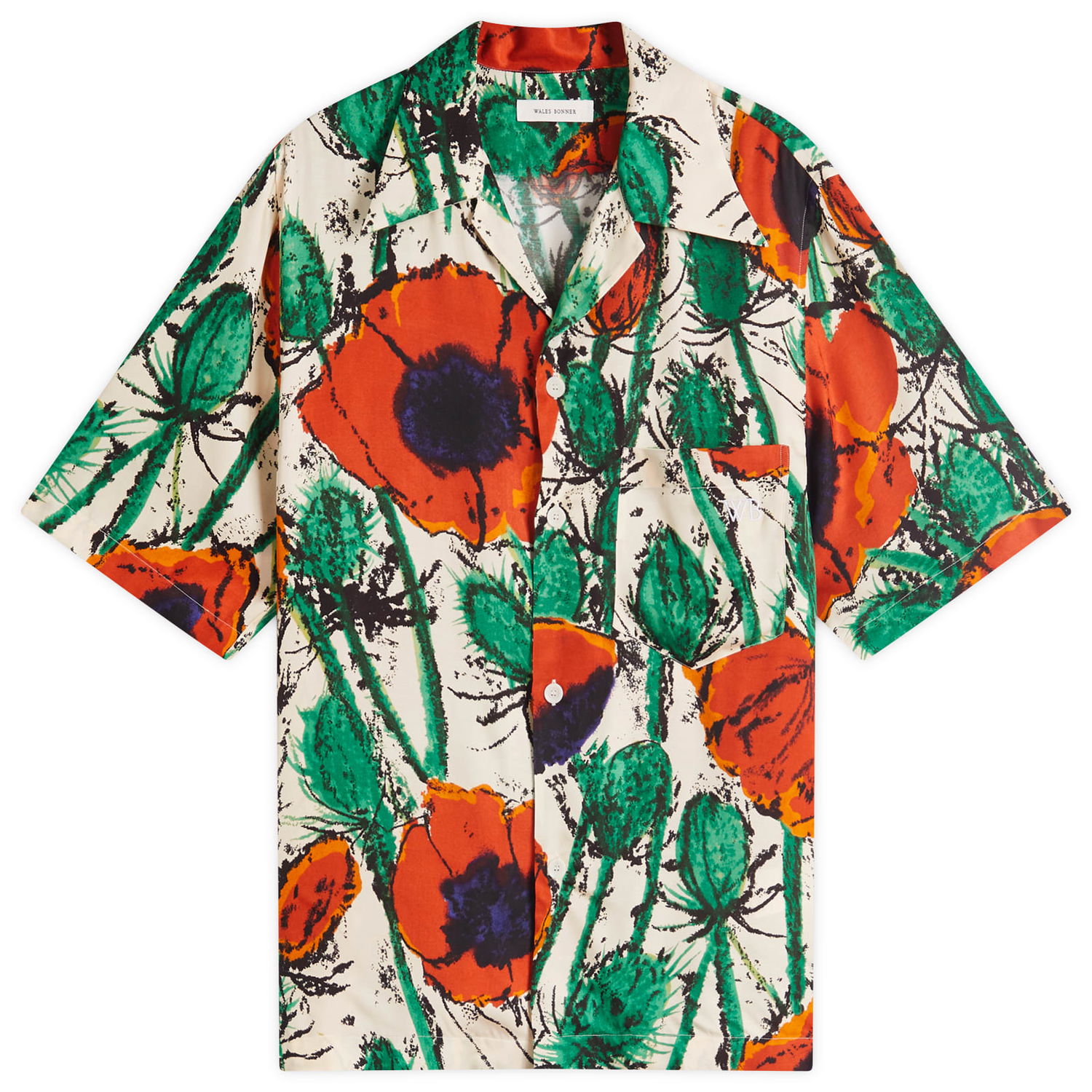 Skjorte Wales Bonner Wales Bonner Highlife Floral Print Bowling Shirt Flerfarvet | MS25SH08-VI05-0734, 1