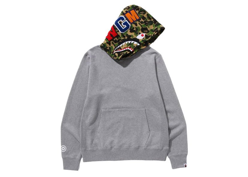 Sweatshirt BAPE BAPE ABC Camo Shark Pullover Hoodie Gray Grå | 1J80-114-006