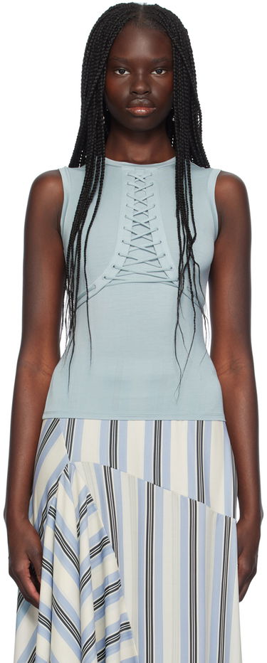 Tanktop Miaou Miaou Zora Lace-Up Tank Top Blå | 7127TJBAIR, 0