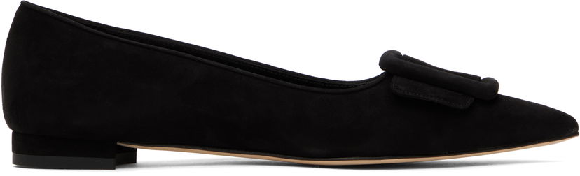 Tøj Manolo Blahnik Manolo Blahnik Maysale Suede Ballerina Flats Sort | 322-2402