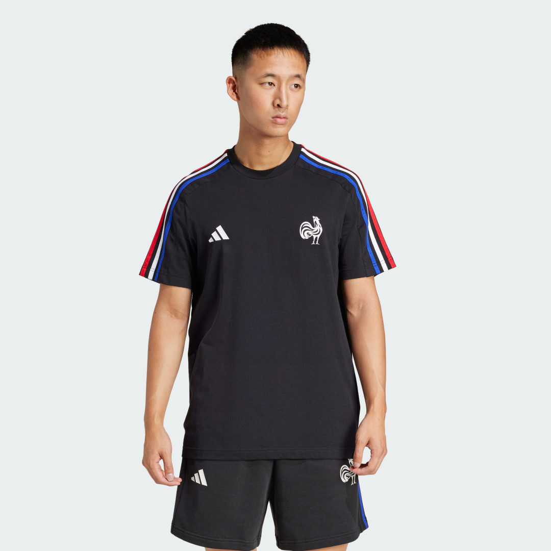 T-shirt adidas Performance France 3-Stripes Graphic Tee Sort | JD4187, 0