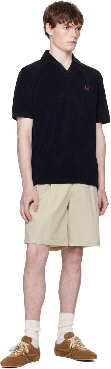 Polo skjorte Fred Perry Fred Perry Open Collar Towelling Polo Sort | M7830, 3