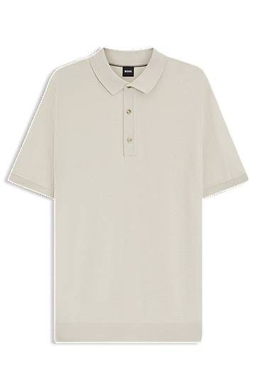 Polo skjorte BOSS Regular-Fit Knit Polo Shirt Beige | 50543148