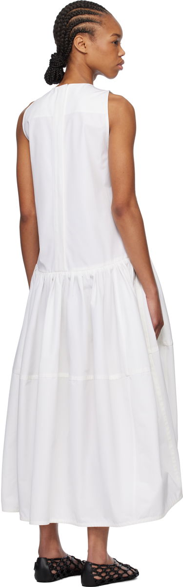 Kjole Jil Sander Jil Sander Crew-Neck Midi Dress Hvid | J02CT0452_J45002, 2
