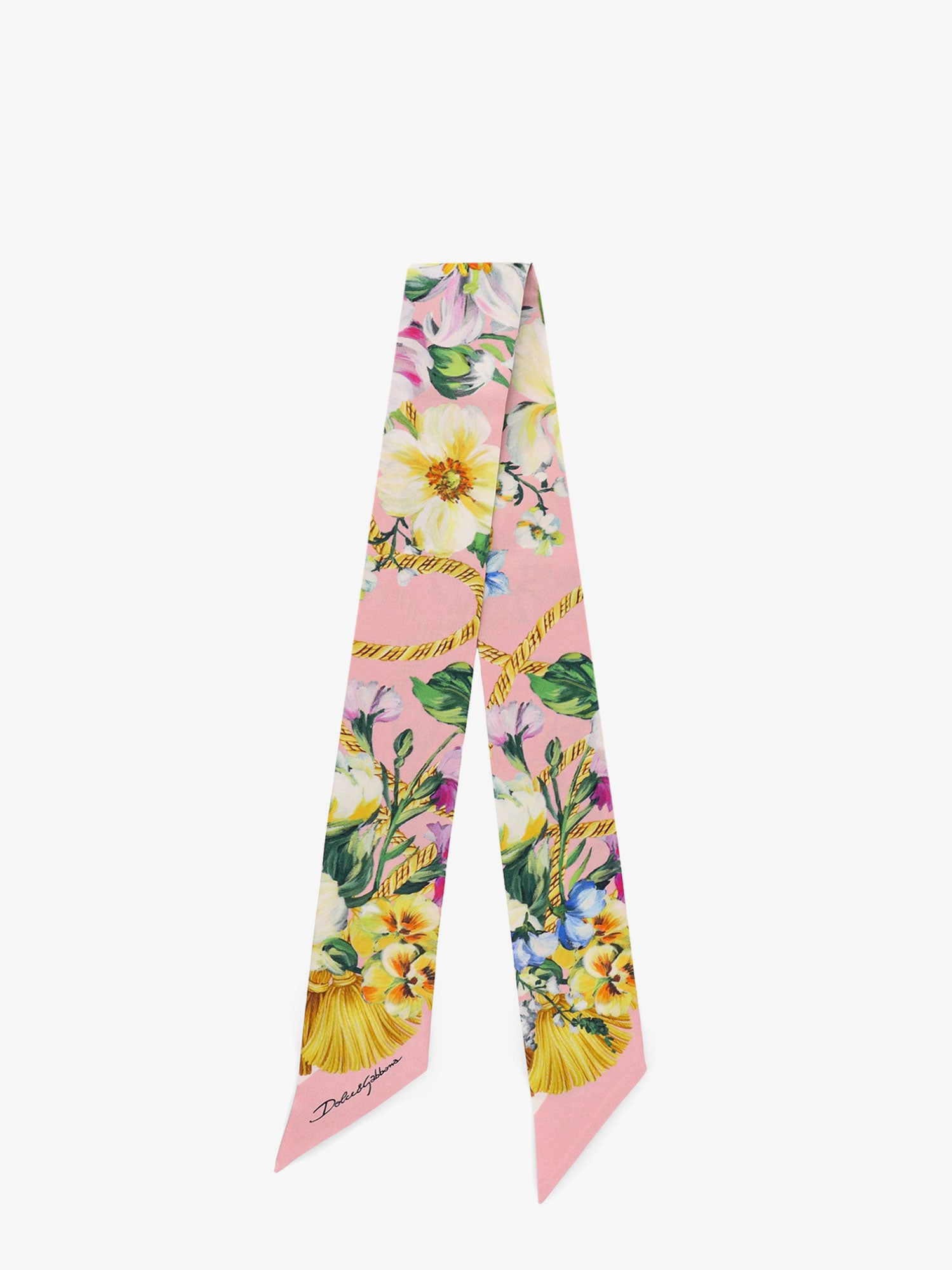 Tørklæde Dolce & Gabbana Dolce & Gabbana Floral Print Twill Bandeau Lyserød | FS215AGDCUTHH5JC, 0