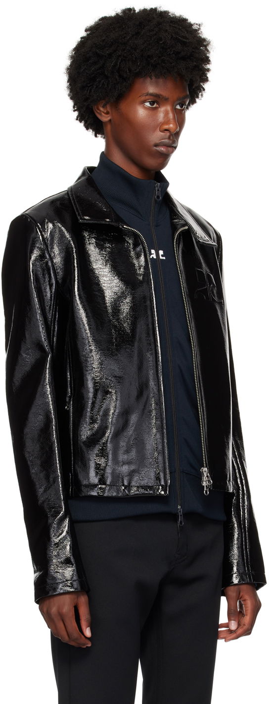 Jakke Courrèges Vinyl Biker Jacket Sort | 324CBL195VY0014, 1
