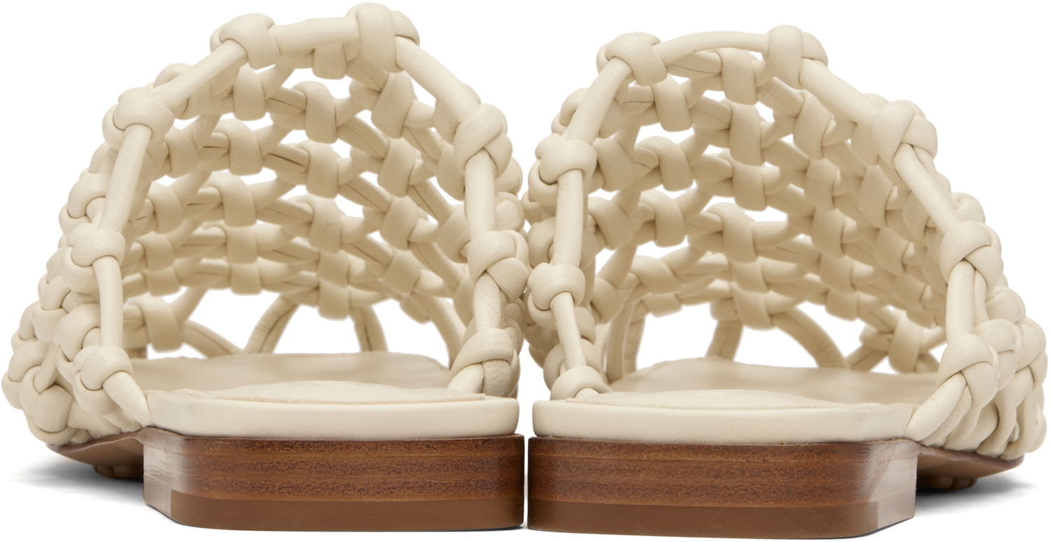 Sneakers og sko Bottega Veneta Bottega Veneta Supple Lambskin Flat Sandals Hvid | 827669 V3H60, 1