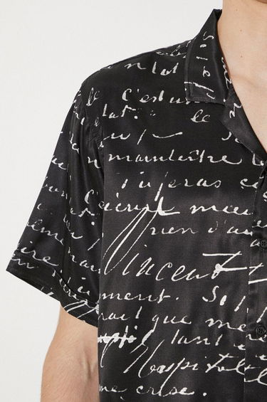 Skjorte Stampd STAMPD Letter Camp Collar Buttondown Shirt Sort | SLA.M3427BD.BLL, 5