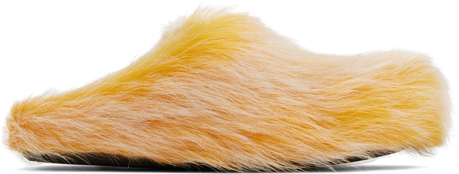 Sneakers og sko Marni Long Hair Calfskin Fussbett Slip-on Loafers Gul | SBMS004601 P8006, 0