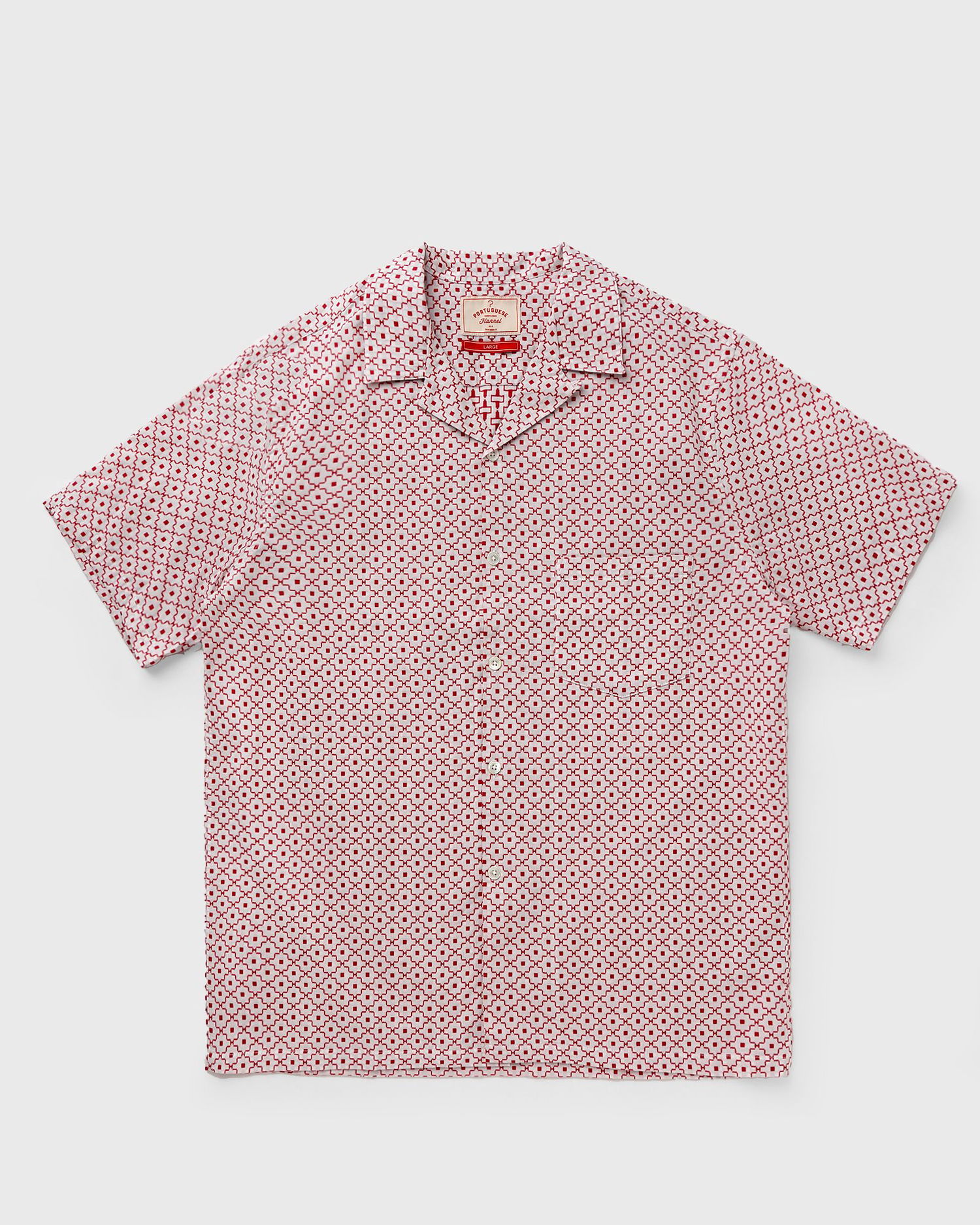 Skjorte Portuguese Flannel Camp Collar Shirt Rød | SS25.090.WHITE-RED, 1