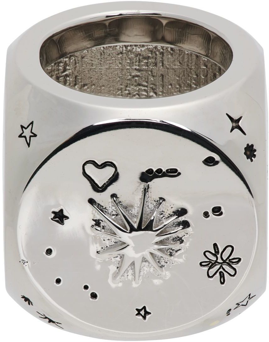 Ring We11done We11done Logo & Graphic Ring Metalisk | WD-AJ1-22-716-U-SV, 0