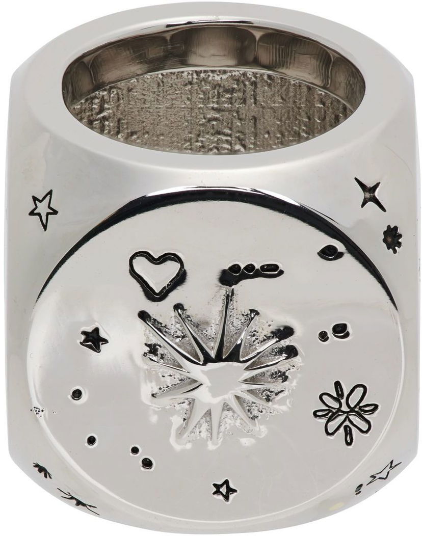 Ring We11done We11done Logo & Graphic Ring Metalisk | WD-AJ1-22-716-U-SV