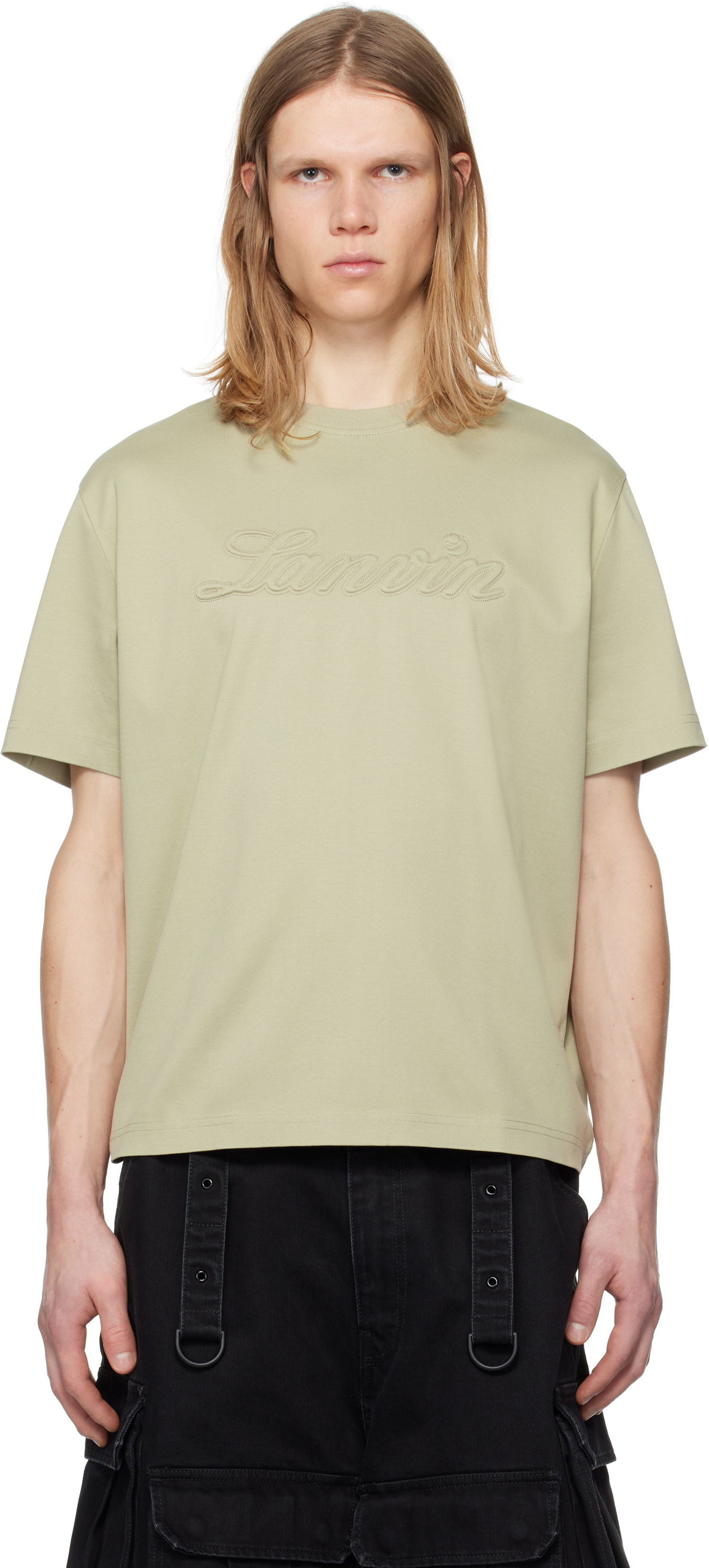 T-shirt LANVIN Lanvin Debossed Logo T-Shirt Grøn | RM-TS0115-J170-P25, 0