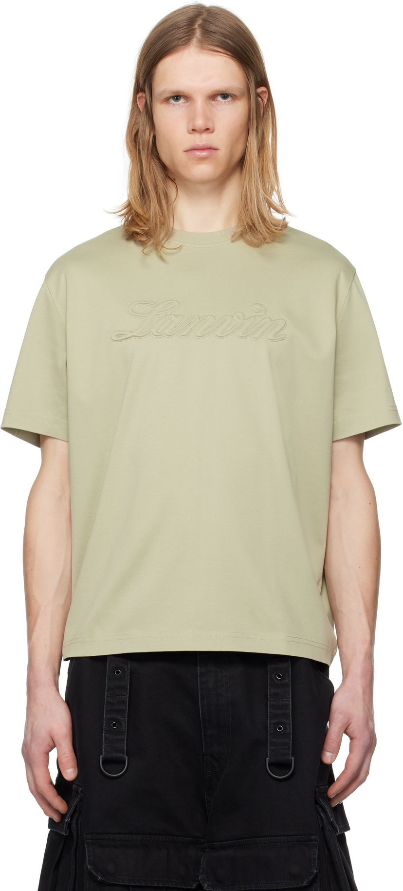 T-shirt LANVIN Lanvin Debossed Logo T-Shirt Grøn | RM-TS0115-J170-P25
