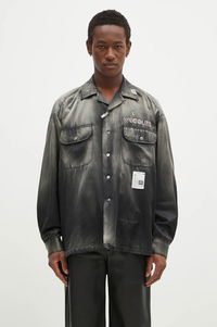 Maison MIHARA YASUHIRO Relaxed Fit Bleached Long Sleeve Satin Shirt